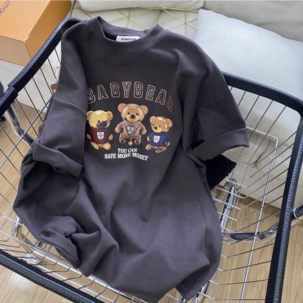Áo Thun Gấu Babybear 3158 PEONYB Nữ [FREESHIP]  Phông form rộng tay lỡ in hình vintage, hssv cá tính Ulzzang