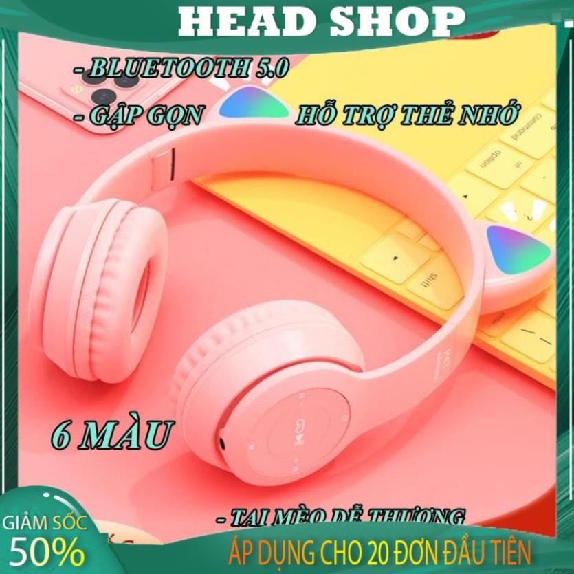 Tai Nghe Chụp tai Mèo Bluetooth P47 ST71 Headphone Dễ Thương Có Mic,Âm Bass Mạnh Mẽ PIN TRÂU HEAD SHOP | BigBuy360 - bigbuy360.vn
