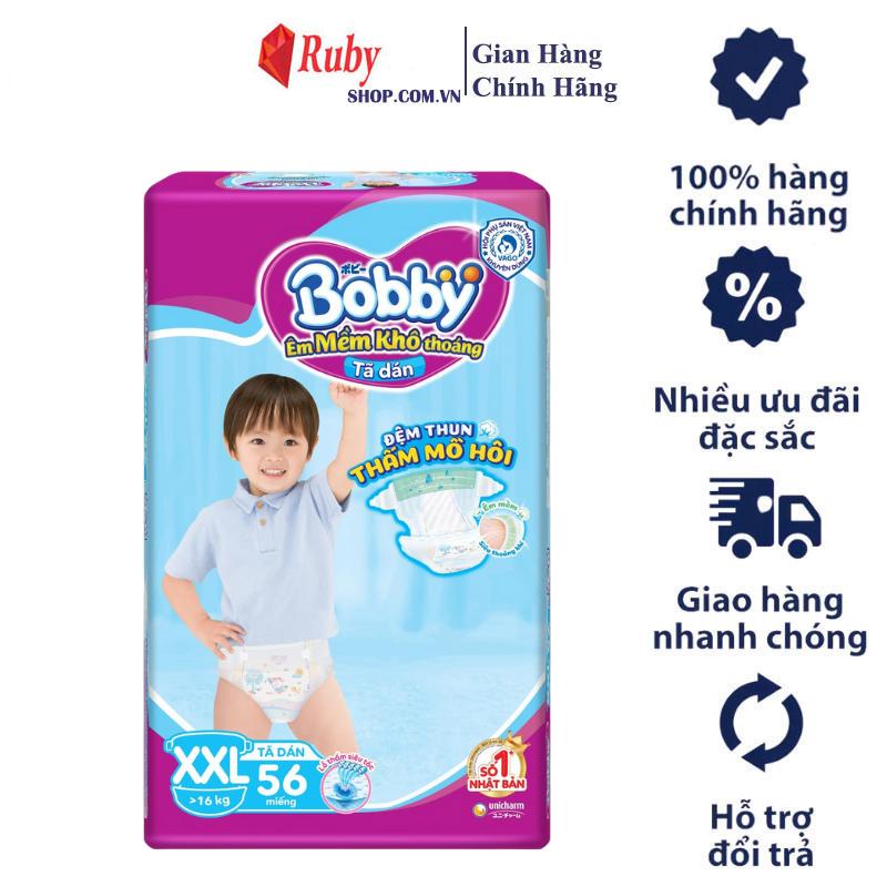 Tã dán Bobby êm mềm khô thoáng NB108/ NB60/ S54 /  M76/L68/XL62/XXL56