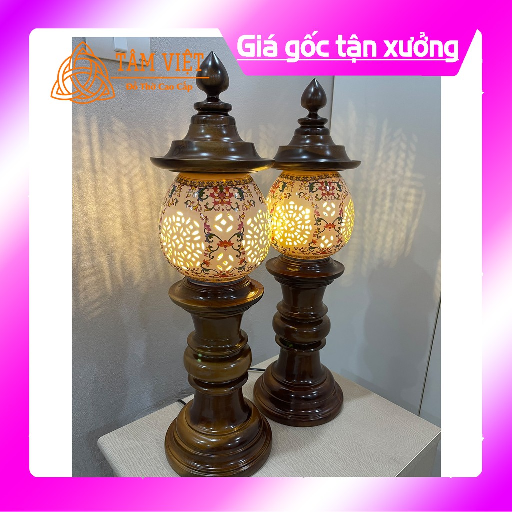 (ĐỀN THỜ GỖ GỤ SỨ CAO CẤP 100%) Trạm Hoa Văn 3 Mặt