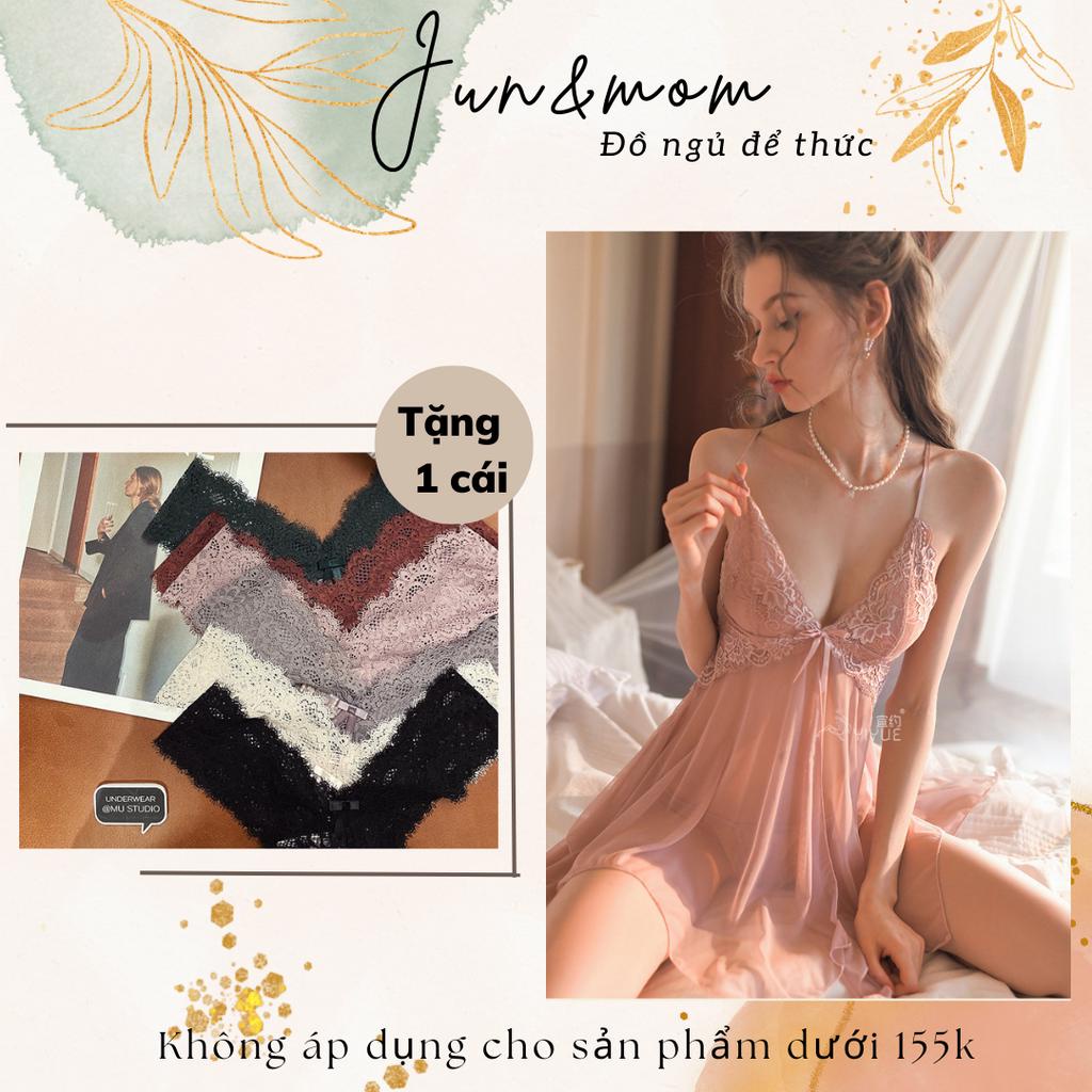 Đồ ngủ sexy gợi cảm Jun&mom_DN33 vai voan xuyên thấu - form chuẩn phù họp với vóc dáng phụ nữ Việt