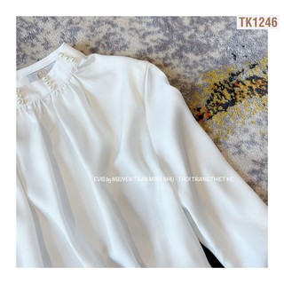 [EVIS.VN] SƠ MI LỤA ĐÍNH TRAI CHUẨN HÀN SIÊU SỊN SÒ TK1246