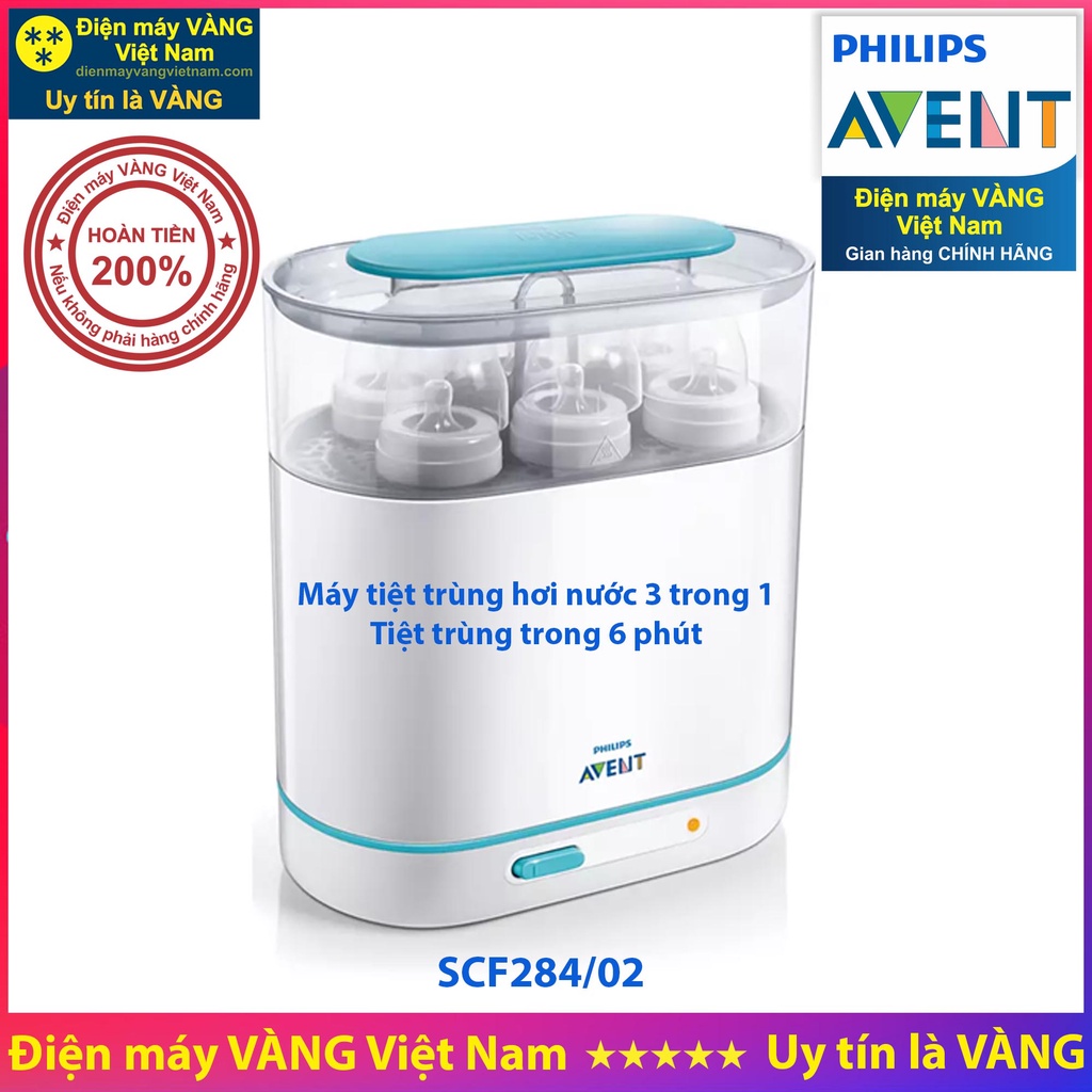 Máy tiệt trùng bình sữa Philips Avent SCF284/02 SCF291/00 SCF293/00 SCF922/03 [Cam kết hàng chính hãng]