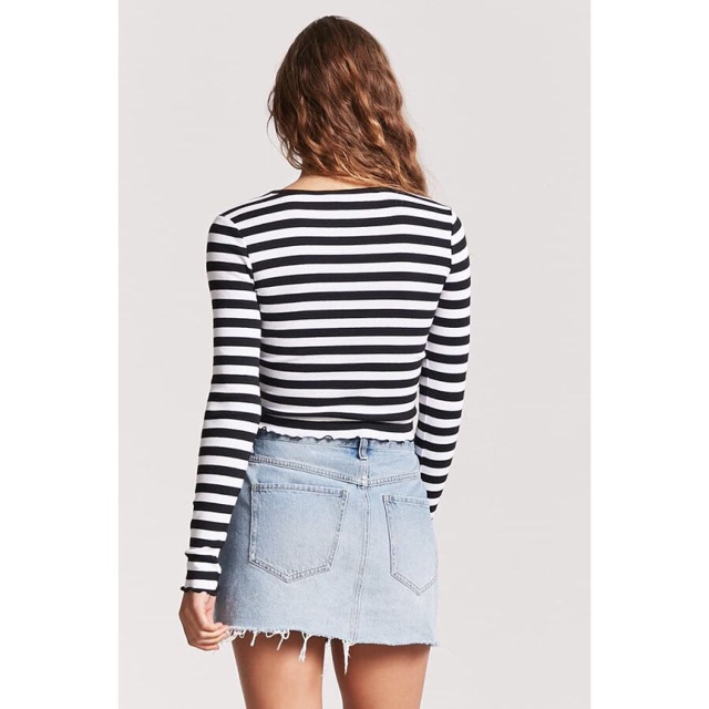 ❄️❄️ÁO THUN TAY DÀI KẺ SỌC F21