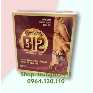 [CHÍNH HÃNG] Viên uống bổ sung vitamin Ginseng B12 Đông Trùng Hạ Thảo – hộp 100 viên