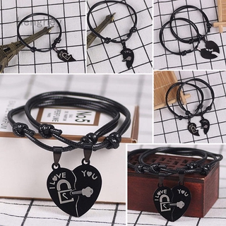 Set 2 vòng tay thép không gỉ màu đen cho cặp đôi