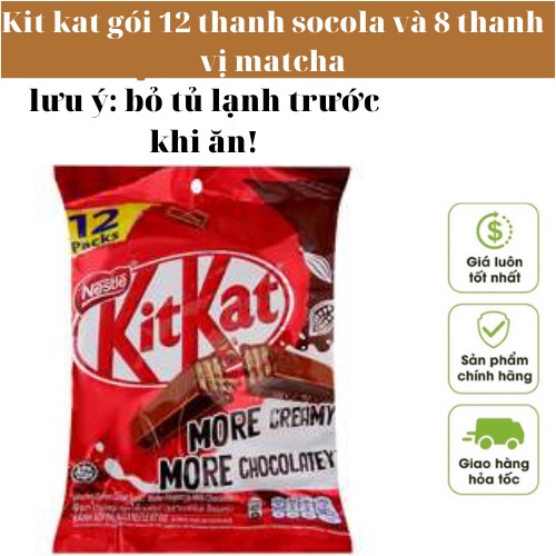Bánh xốp phủ socola KitKat gói 204g  date mới nhất