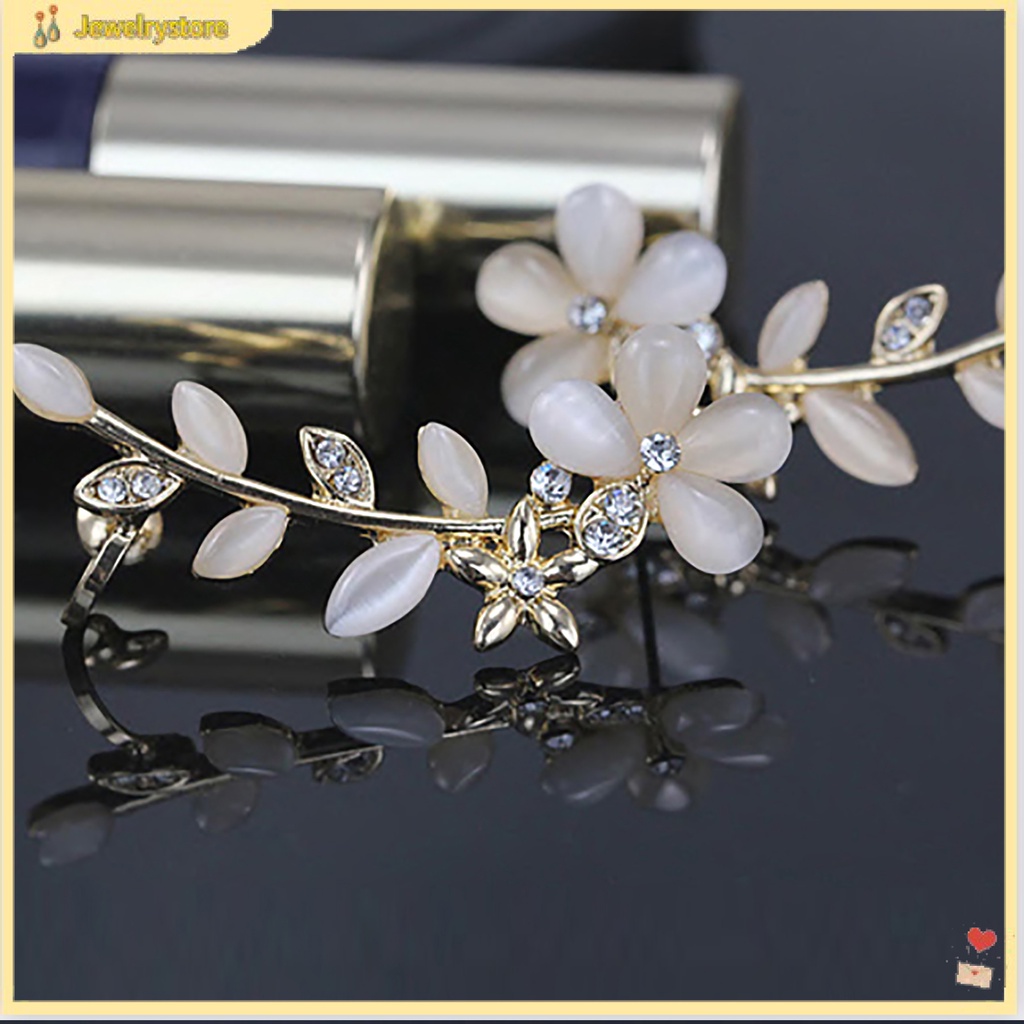 Khuyên kẹp vành tai hình hoa đính đá xinh xắn cho nữ