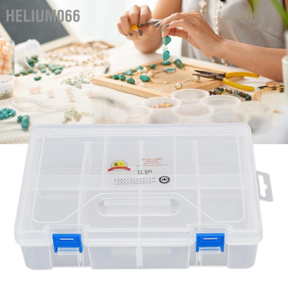 Hộp lưu trữ linh kiện Hộp đựng phụ kiện có thể tháo rời bằng nhựa trong suốt cho chip bông tai Helium066