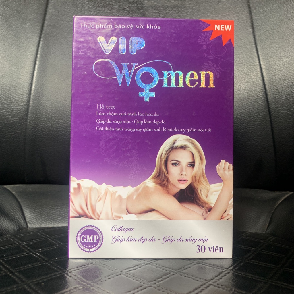 Viên uống sinh lý nữ Vip Women hộp 30 viên giúp làm đẹp da, cải thiện nội tiết tố nữ