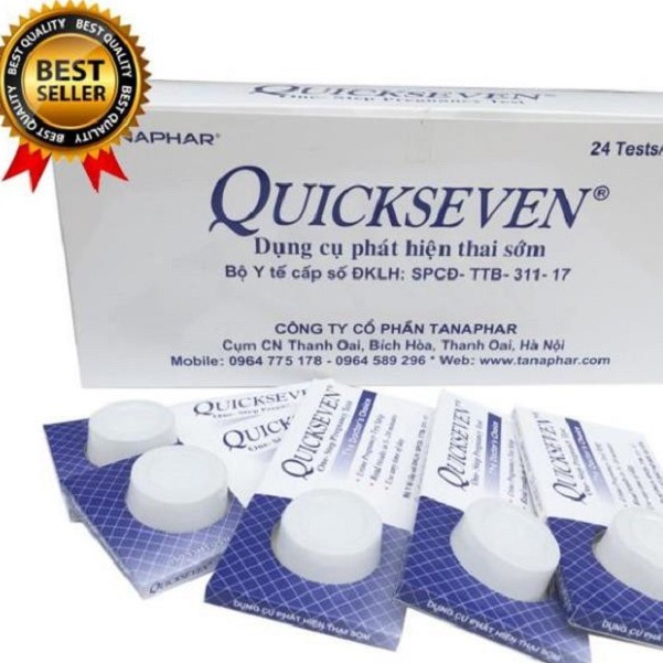 (CHE_TÊN) 1 hộp 24 Que thử thai Quickseven,test thử thai tại nhà,2 vạch sớm nhanh hiệu quả tức thì [Quick seven]