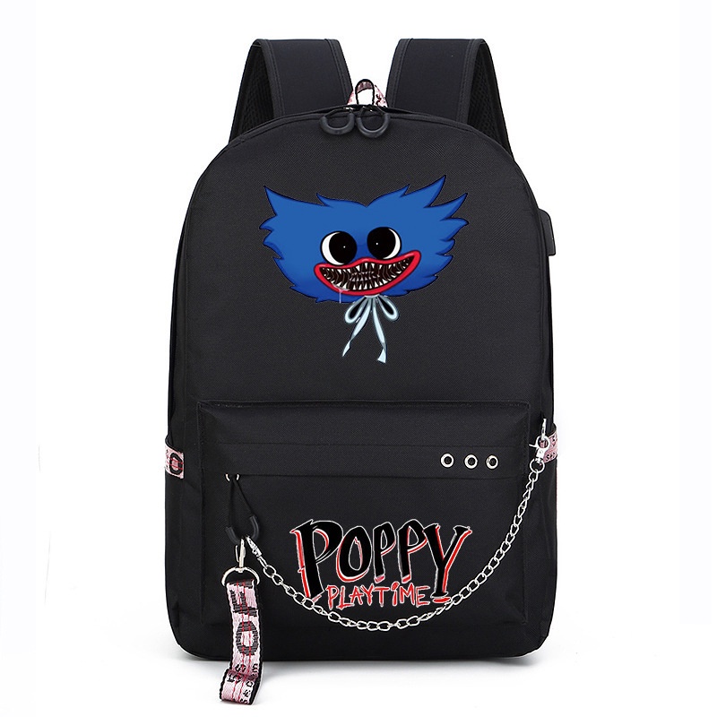 Balo đi học sức chứa lớn bằng nylon hình Huggy Wuggy trong Poppy Playtime cho học sinh