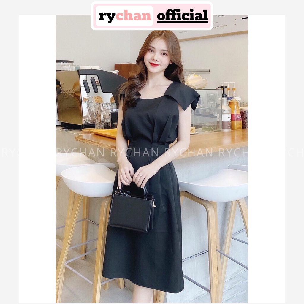 Đầm Xòe Cổ Vuông Cột Eo - DX761