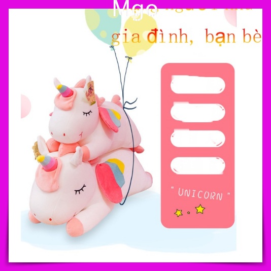 [Siêu Ưu Đãi - Giao Nhanh]Gấu Bông Quà Tặng Chú Kỳ Lân 1 Sừng Nằm Ngủ Đáng Yêu Toàn Mềm Mịn Cho Bé Chơi Ôm Ngủ 30cm 55cm