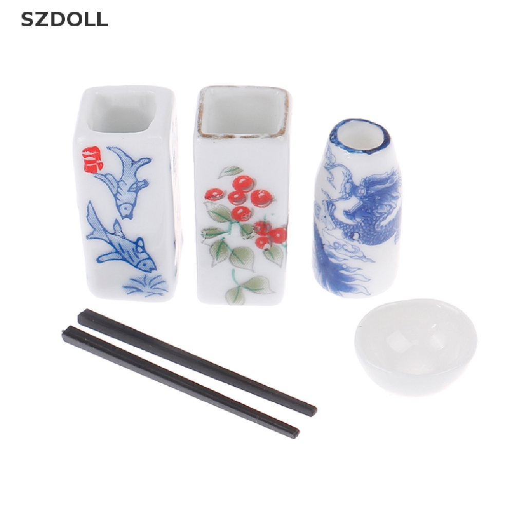 Ống đựng đũa bằng gốm mini tỉ lệ 1:12 xinh xắn