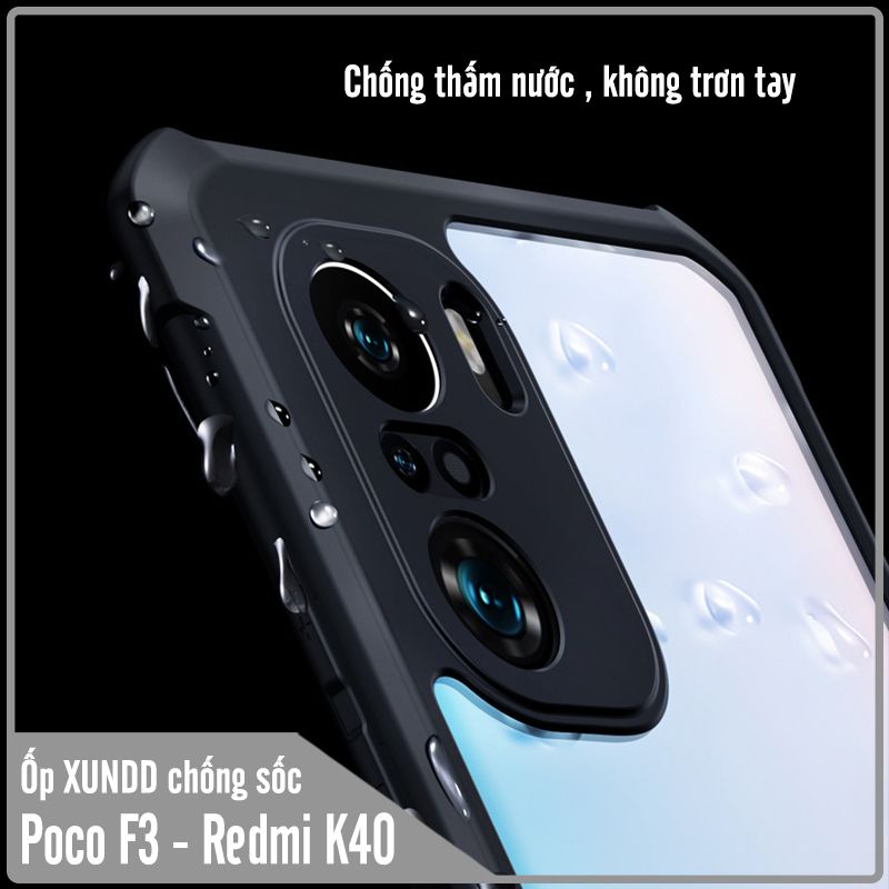 Ốp lưng cho Xiaomi Poco F3 - Redmi K40/K40 pro chống sốc trong viền nhựa dẻo XunDD