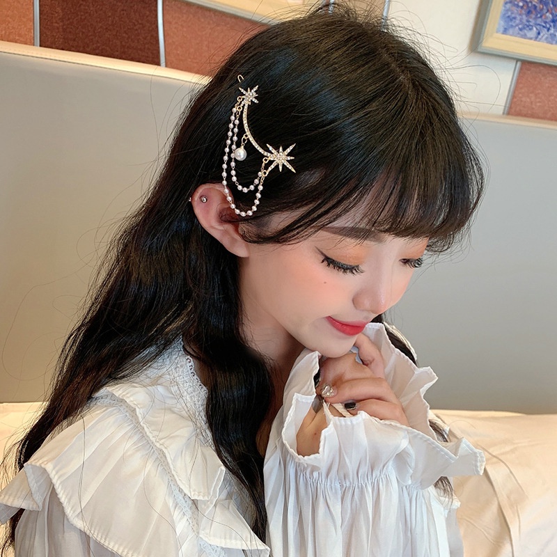 Kẹp tóc nơ đính ngọc trai siêu nữ tính