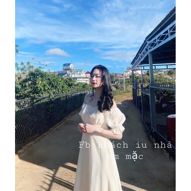 Đầm midi trắng xếp ly ngực dáng dài tiểu thư váy trắng chụp kỉ yếu | BigBuy360 - bigbuy360.vn