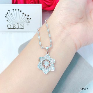 Dây chuyền bạc, dây xoắn mặt hoa 6 cánh thiết kế cao cấp Orin D4597