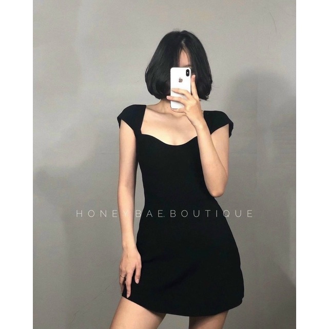 Váy Body Cổ Vuông chất len mongtoghi