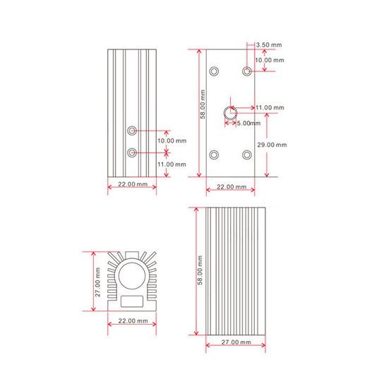 ống tản nhiệt cho đầu laser phi 12