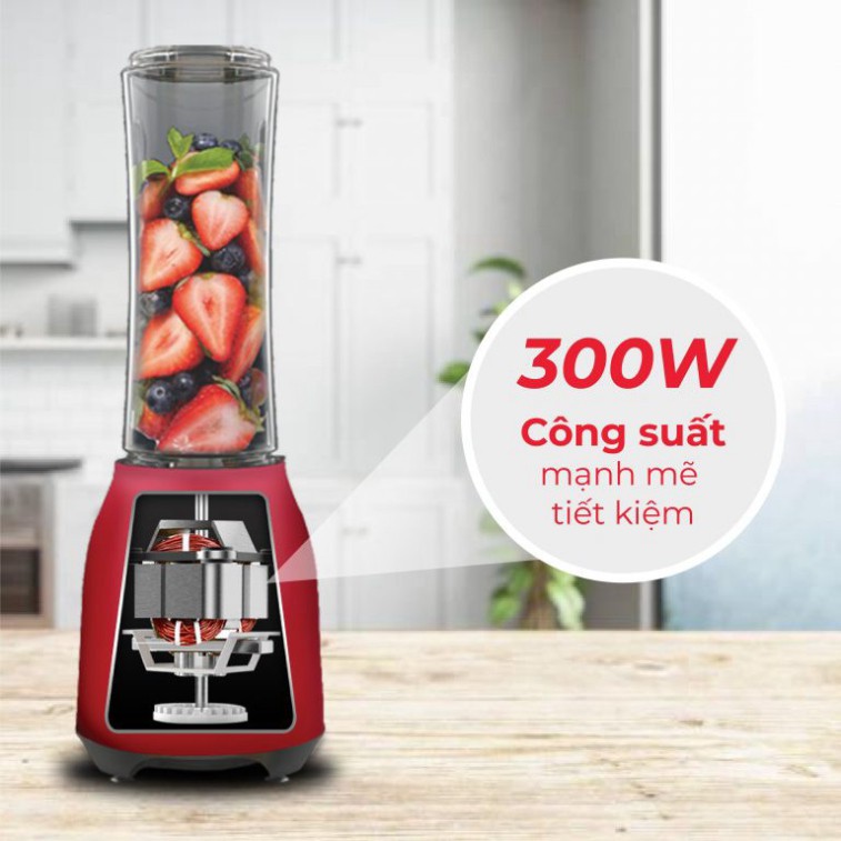 [Mã 33ELSALE hoàn 7% đơn 300K] [Hàng Chính Hãng] Máy xay sinh tố Rapido RB-300M -Thiết kế 2 trong 1 (Bảo hành 1 năm)