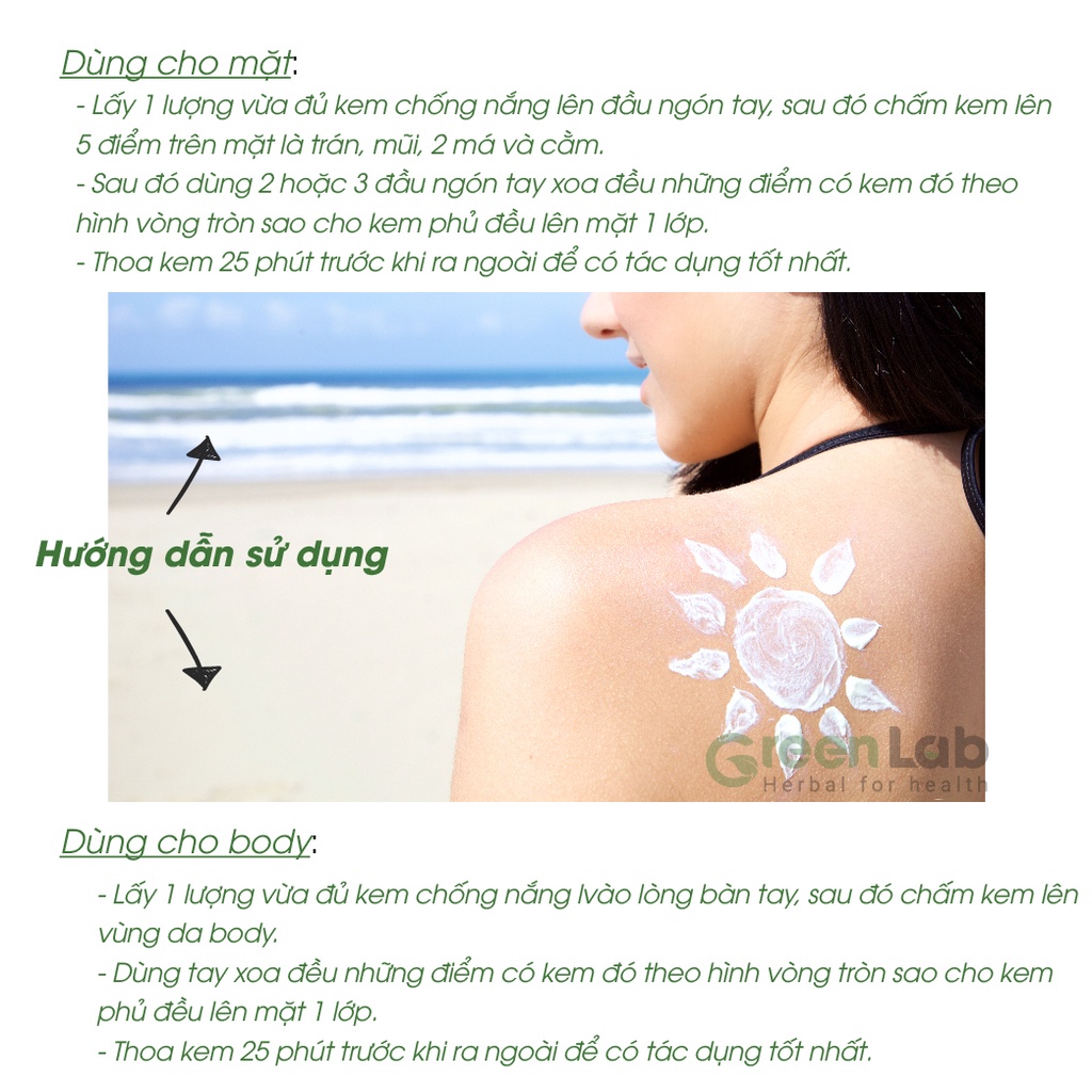 Kem Chống Nắng Sun Cream GreenLab Chống nắng vượt trội SPF 50+