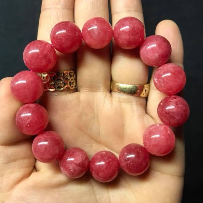 VÒNG TAY ĐÁ PHONG THỦY MAY MẮN - MẦU HỒNG RUBY-14LY