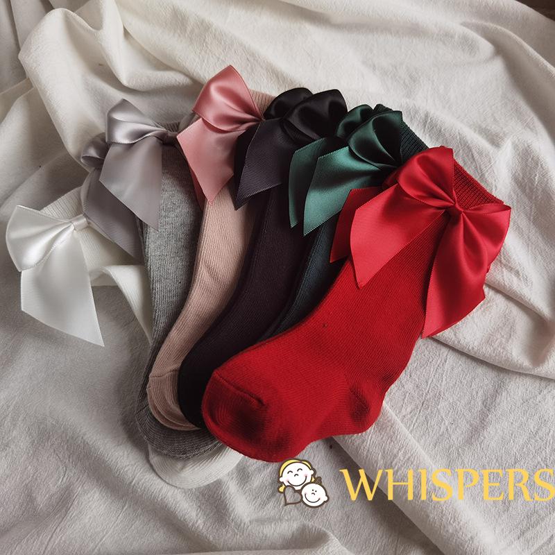 Tất cotton chống trượt màu trơn đáng yêu dành cho bé gái