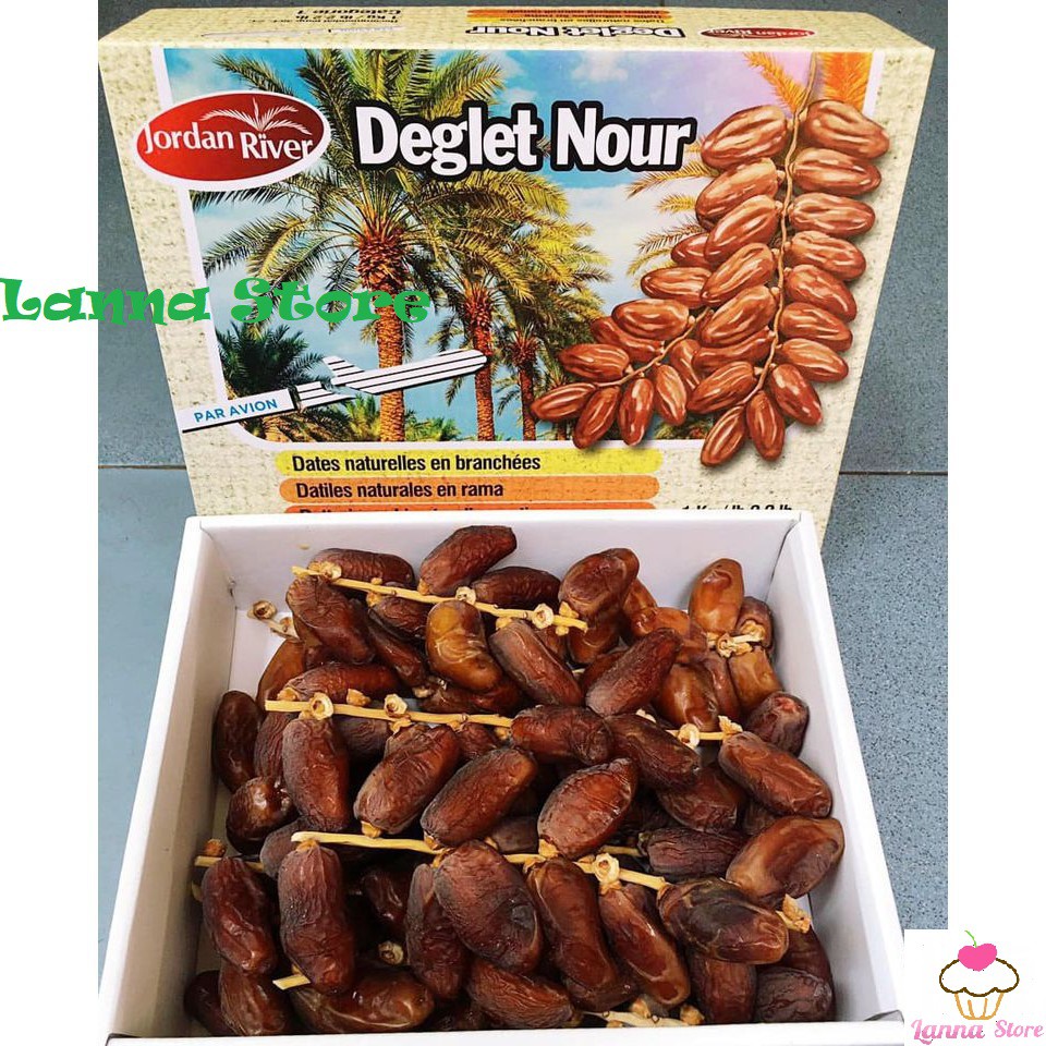 [HÀNG CHUẨN LOẠI 1] Chà Là Nguyên Cành Deglet Nour / Dates Sanwan / Galilee hộp 500 gram dẻo ngon chuẩn - Israel