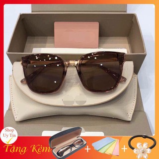 Free Ship Kính mát nữ Aloha chân vàng tràn viền cực kỳ đơn giản, chống chói chống lóa BH 12 Tháng