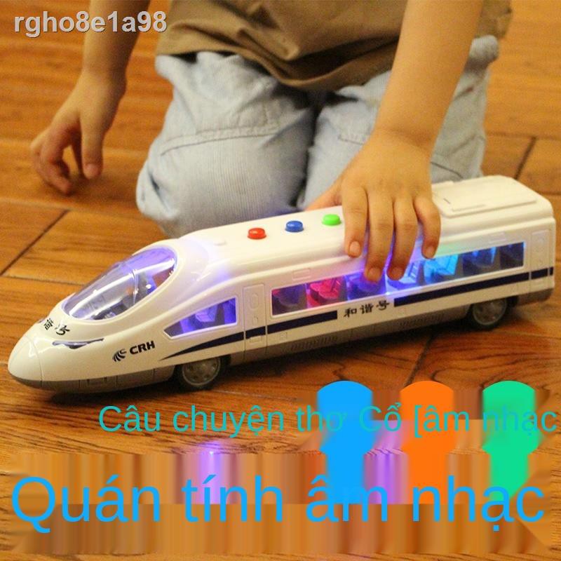 ❆Đồ chơi trẻ em ô tô quán tính Xe lửa hòa âm Đầu máy xe lửa EMU ô tô đường sắt tốc độ cao mô hình cậu bé âm thanh và ánh