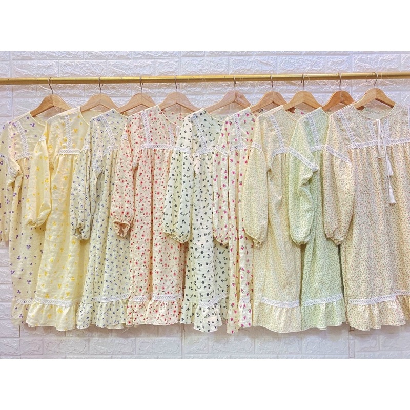 ĐẦM BABYDOLL HOA TAY PHỒNG SIÊU CƯNG.