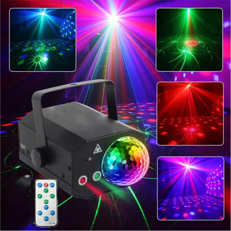 Đèn Laser ánh sáng laze cảm biến âm thanh cực nhạy - Sử dụng cho phòng Karaoke,Sân khấu (Có remote)