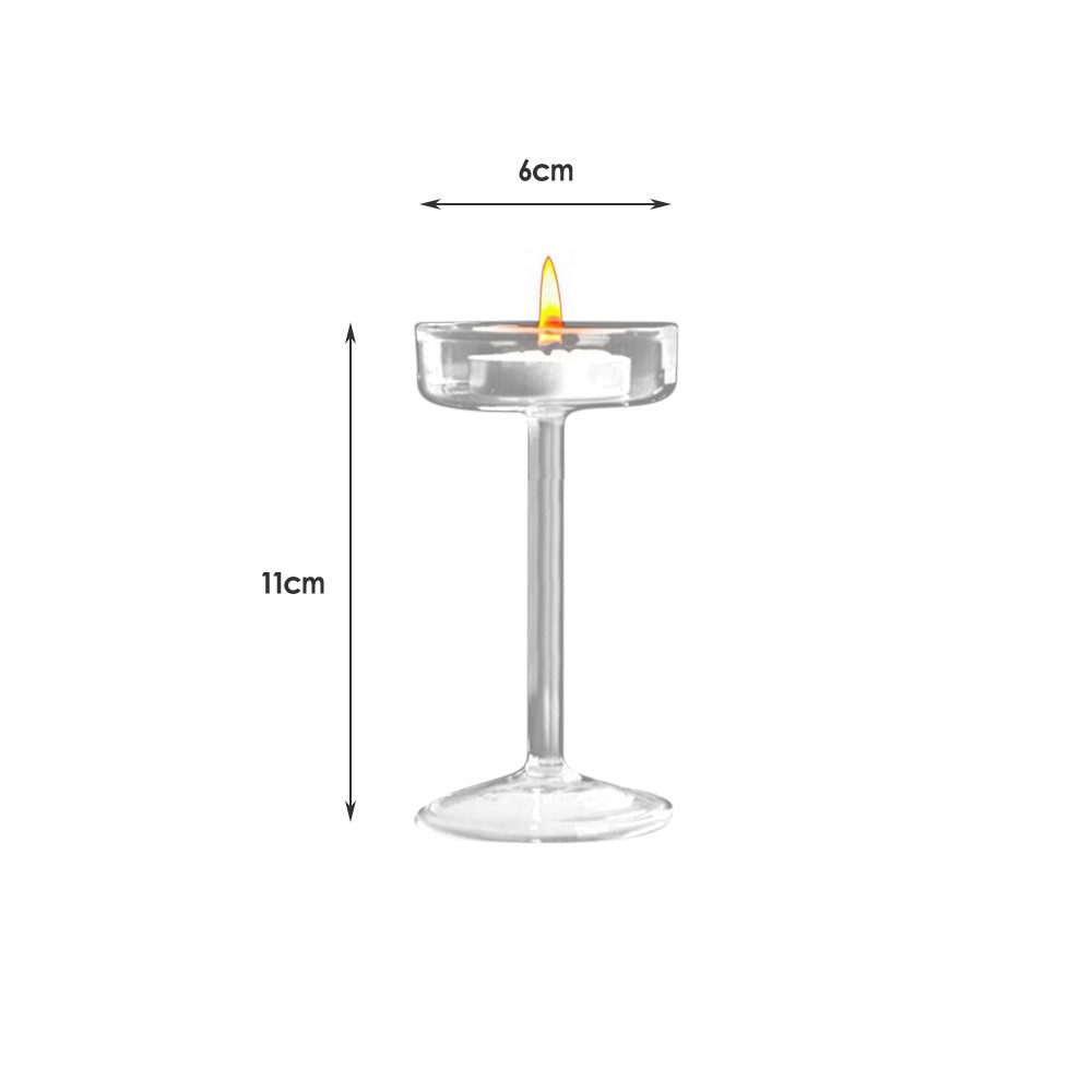 🪔Valentine's Day Romantic Tall Glass Candle Holder Transparent Nordic Creative Wedding Table Candle Utensils