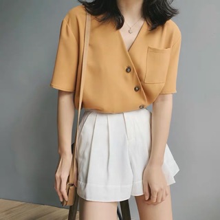 Áo kiểu cúc chéo hàng thiết kế
