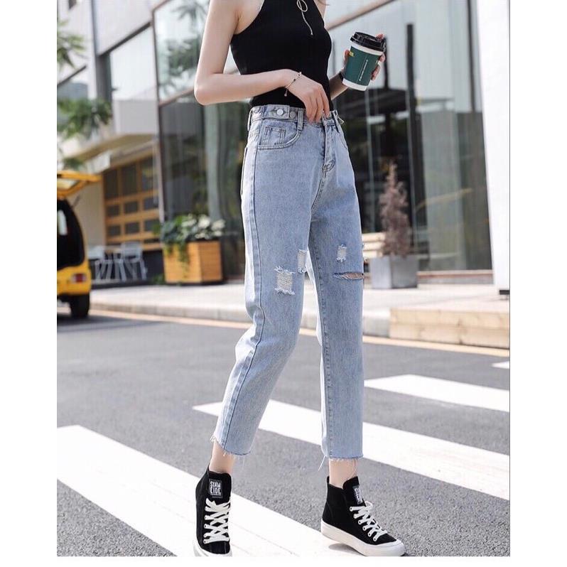 Quần bò baggy nữ quần jean baggy nữ quần jeans nữ lưng cao cạp cao quần nữ đẹp 3 size S M L hot 2022 | BigBuy360 - bigbuy360.vn