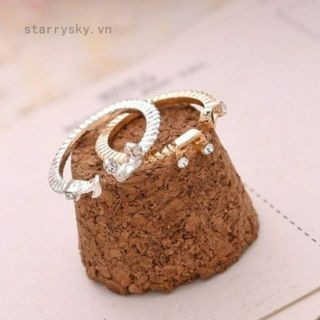 Nhẫn hở đính đá hình nốt nhạc