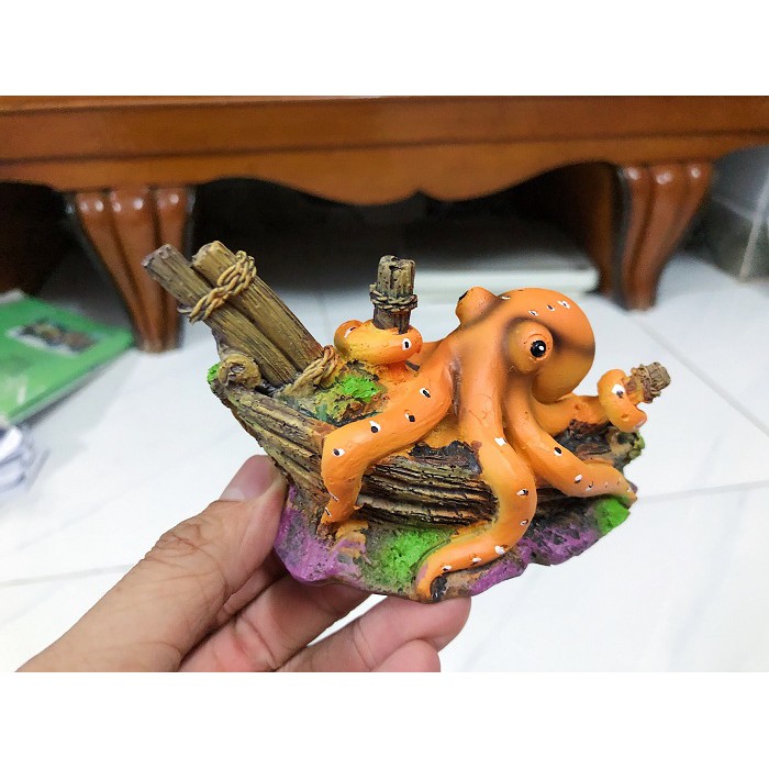 THUYỀN BẠCH TUỘT TRANG TRÍ HỒ CÁ NON BỘ 12X6X7CM