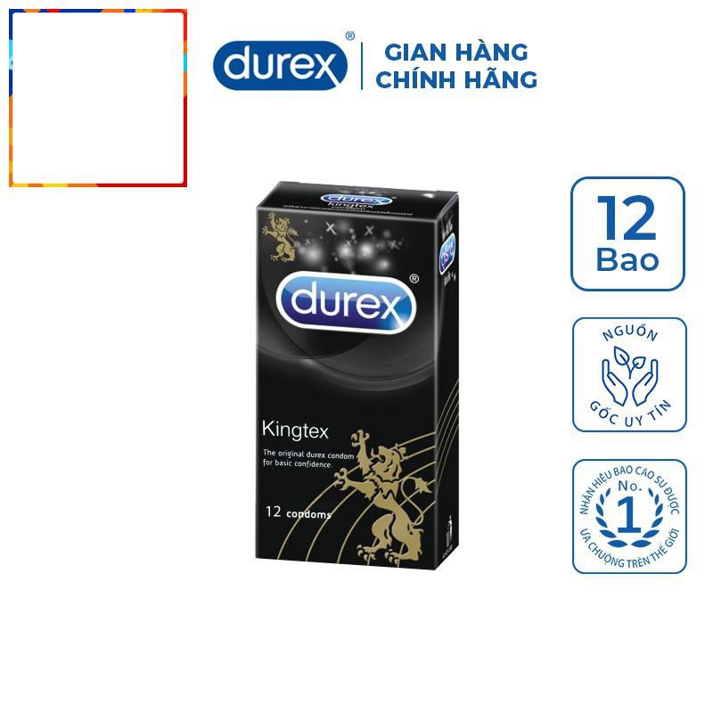 [KING DUREX] Bao cao su Durex Kingtex vừa vặn với kích thước đa số đàn ông người Việt (12 bao/1 hộp bcs)