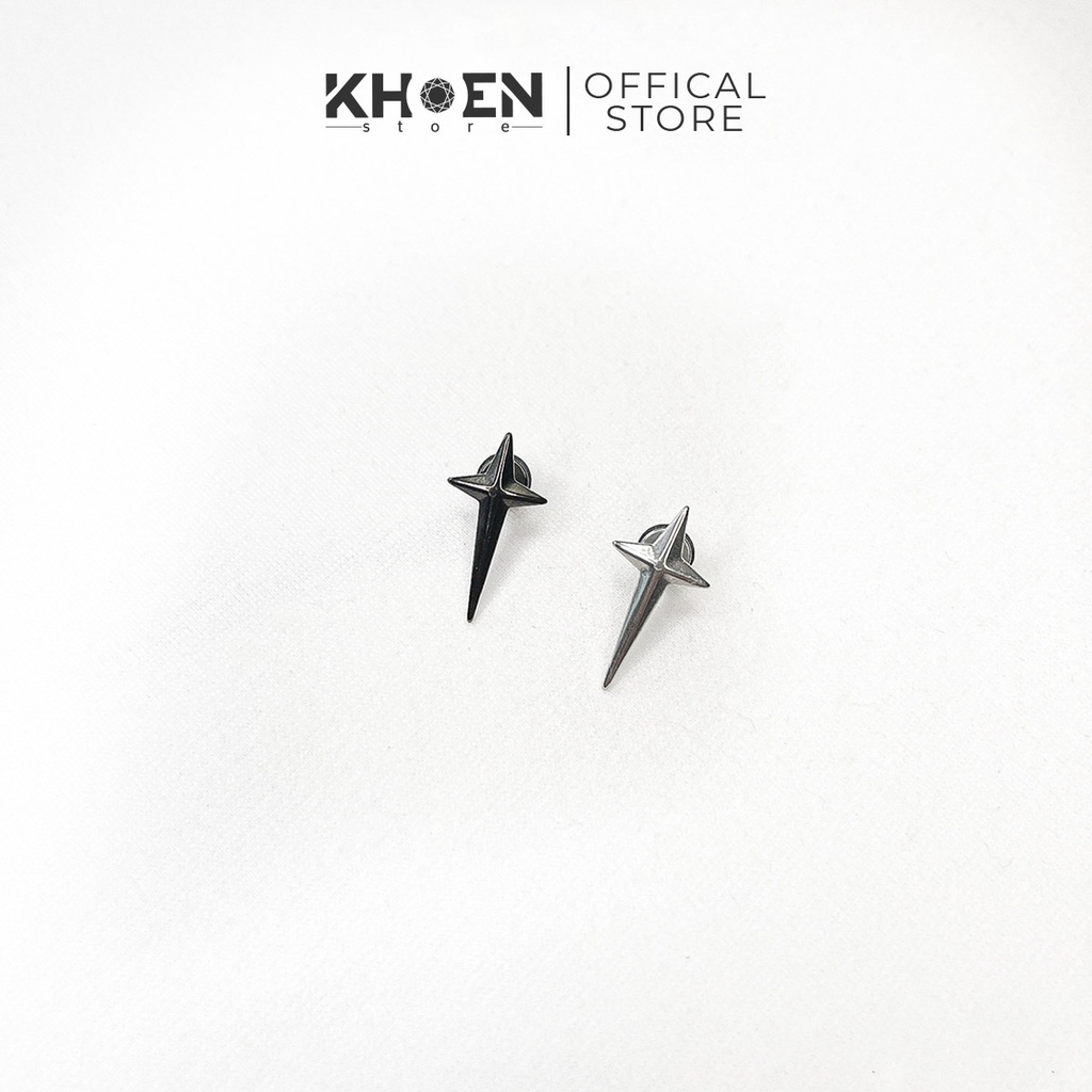 (1 Chiếc) Khuyên tai nam nữ - Ngôi sao 4 cánh Magic Star - Khoen Store