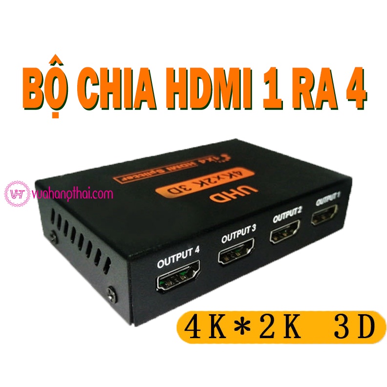 Bộ hub chia HDMI 1 Ra 4 cổng Full HD 1080P., 4K*2K, 3D HDMI Splitter 1x4 cổng,bộ chia HDMI