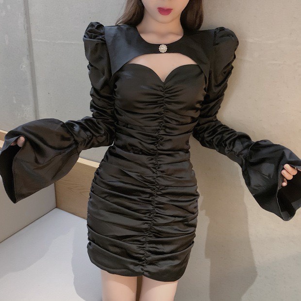 Đầm dáng ôm tay dài Emilyshop ulzzang