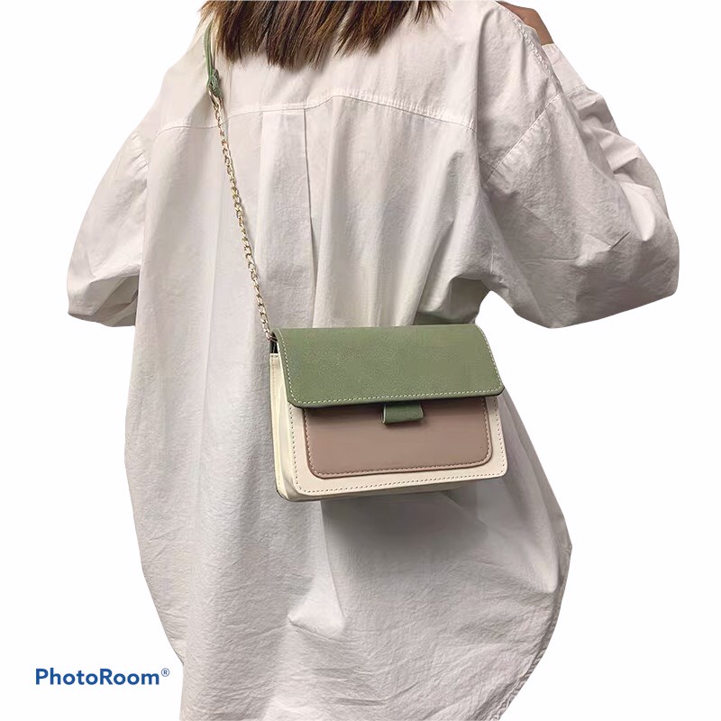 Túi xách nữ phối màu vintage phong cách Hàn Quốc đeo chéo thời trang nữ 2021 - Mang đi chơi, đi làm đều đẹp