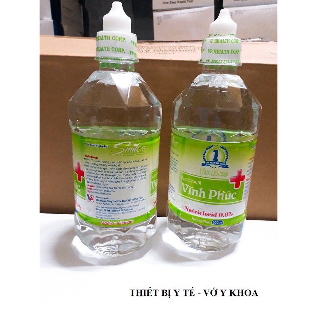 Nước muối Vĩnh Phúc Smiles Natriclorid 0.9% 500ml