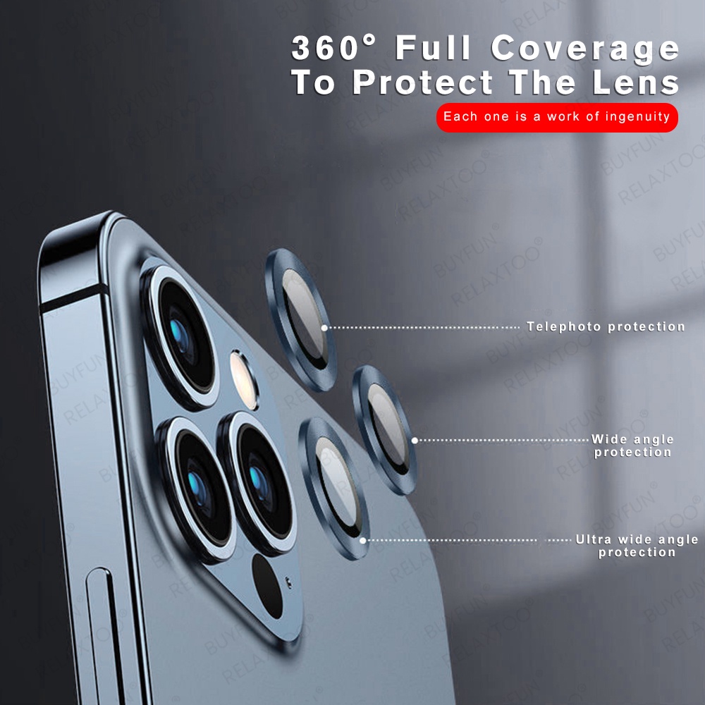 Kính Cường Lực 3d Bảo Vệ Ống Kính Máy Ảnh Cho iphone 15 14 13 pro max mini afion 15 + 13mini