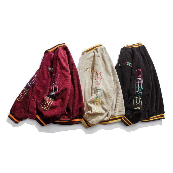 Áo khoác nhung nữ_kiểu bomber logo thêu_Hot trend