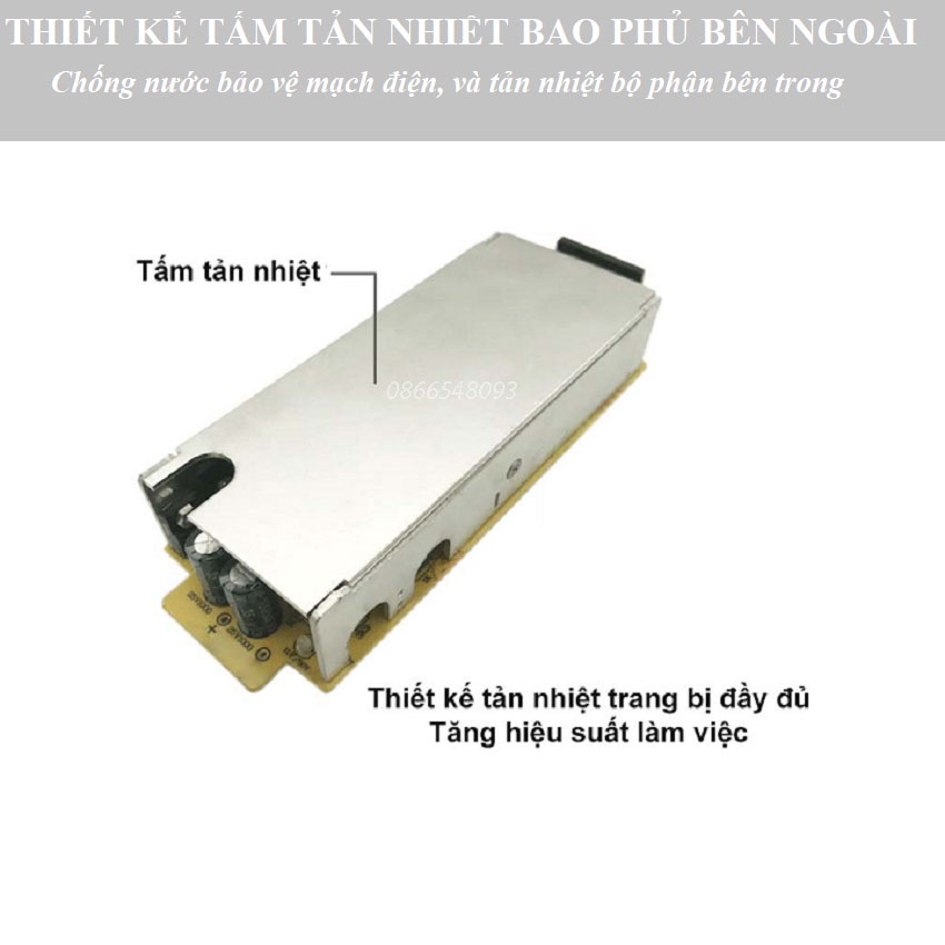 Bộ chuyển đổi nguồn từ 220V sang 12V/10A-120W đầu tẩu sạc ô tô cao cấp