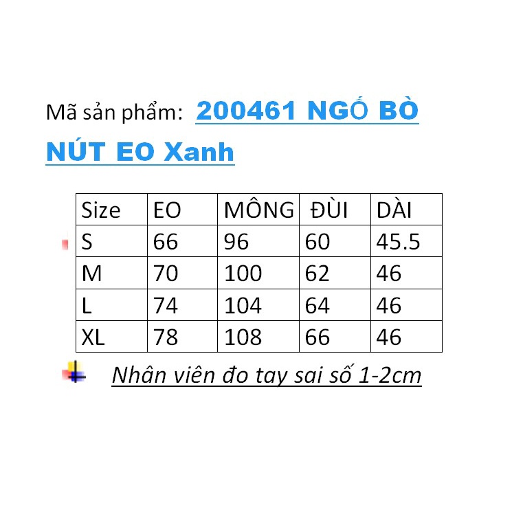 200461 Quần ngố jeans lửng ulzzang nữ phối chun sau co giãn thoải mái màu xanh có size