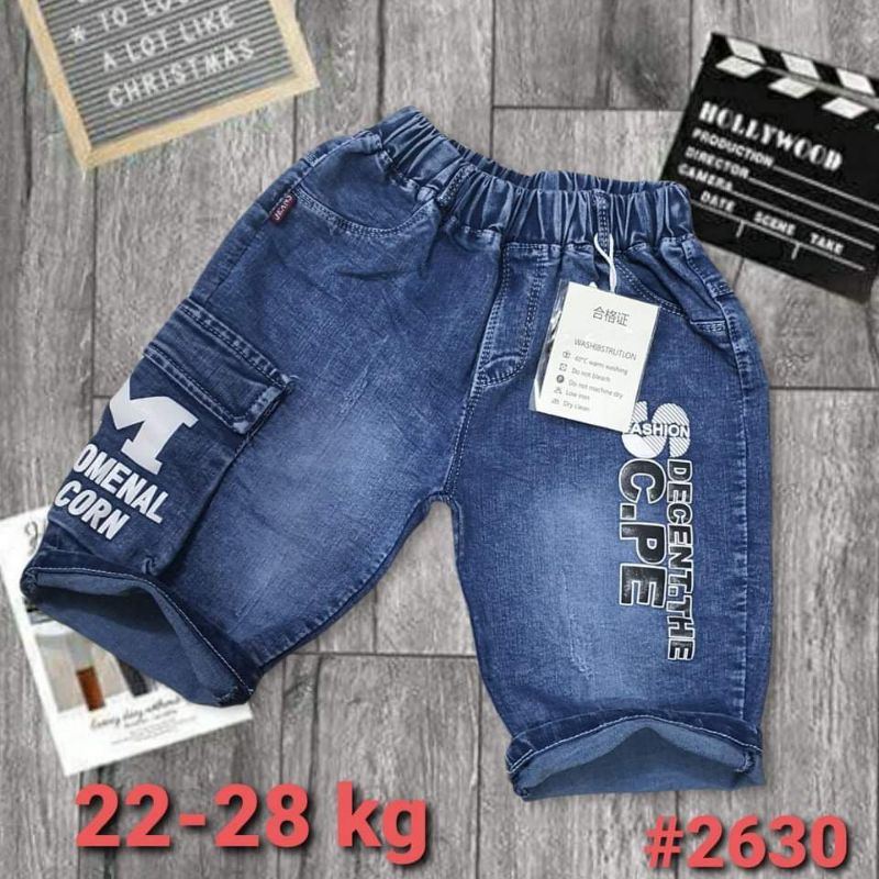 Quần Jeans ngố bé trai Size 15_21kg, quần bò lửng  bé trai  chất mềm co giãn